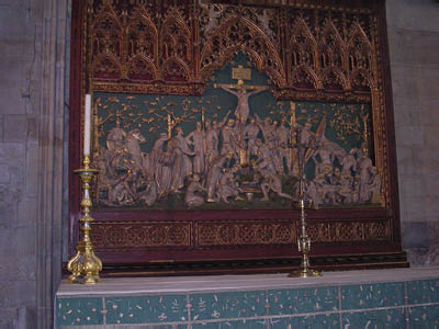 York Minster, Doulton terracotta reredos by George Tinworth